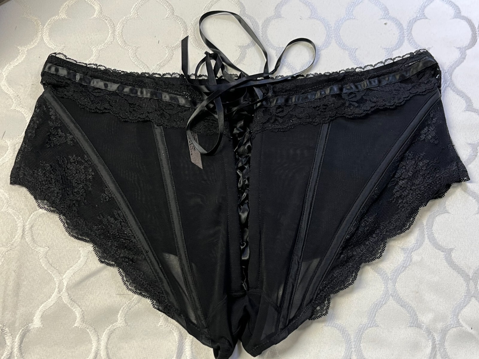 Victoria’s Secret Corset Panty Medium Black High Waisted Boned