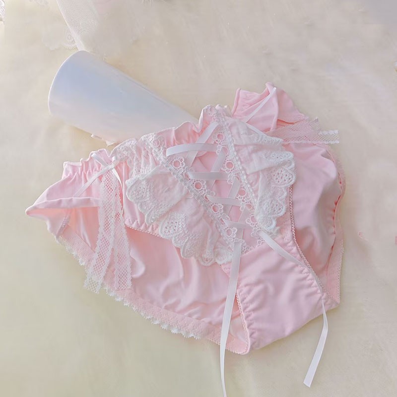 Japanese Cute Panties Briefs Womens Sweet Strappy Lolita Princess Underwear