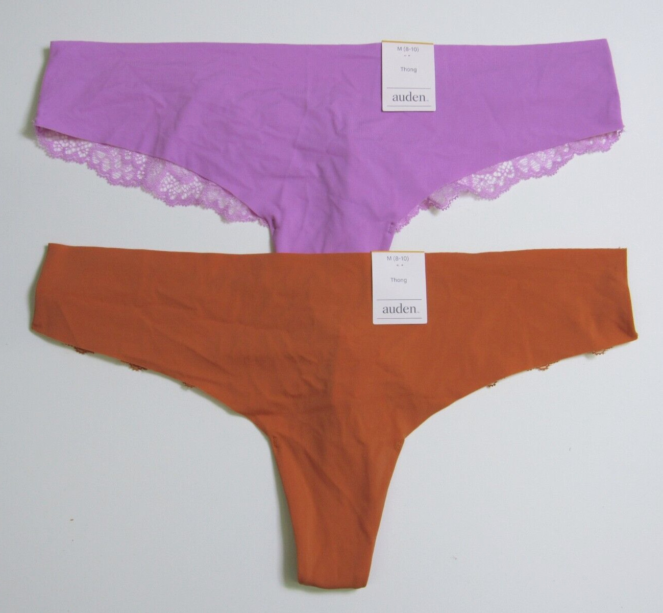 Auden Women’s Variety Thong 2 Pack Size Medium 8-10