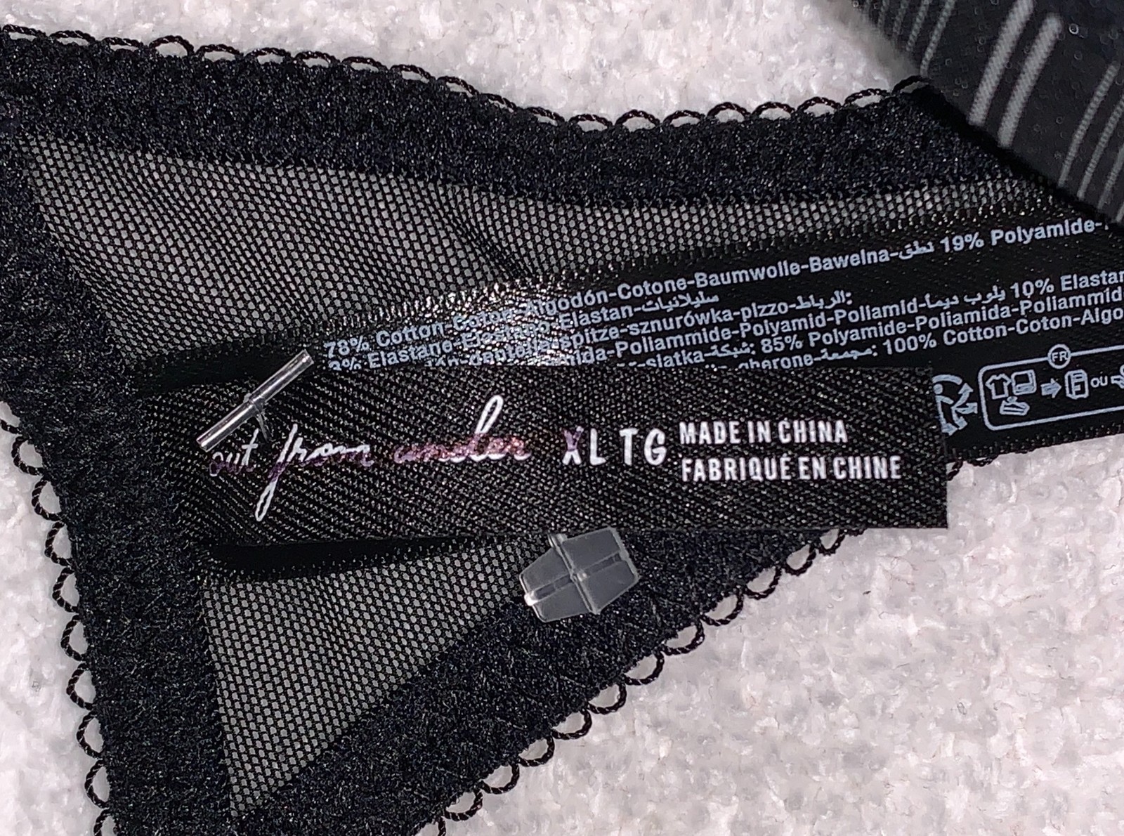 OUT FROM UNDER Mia Strappy Lace Trim Black String Thong Panty NEW Womens XL 8
