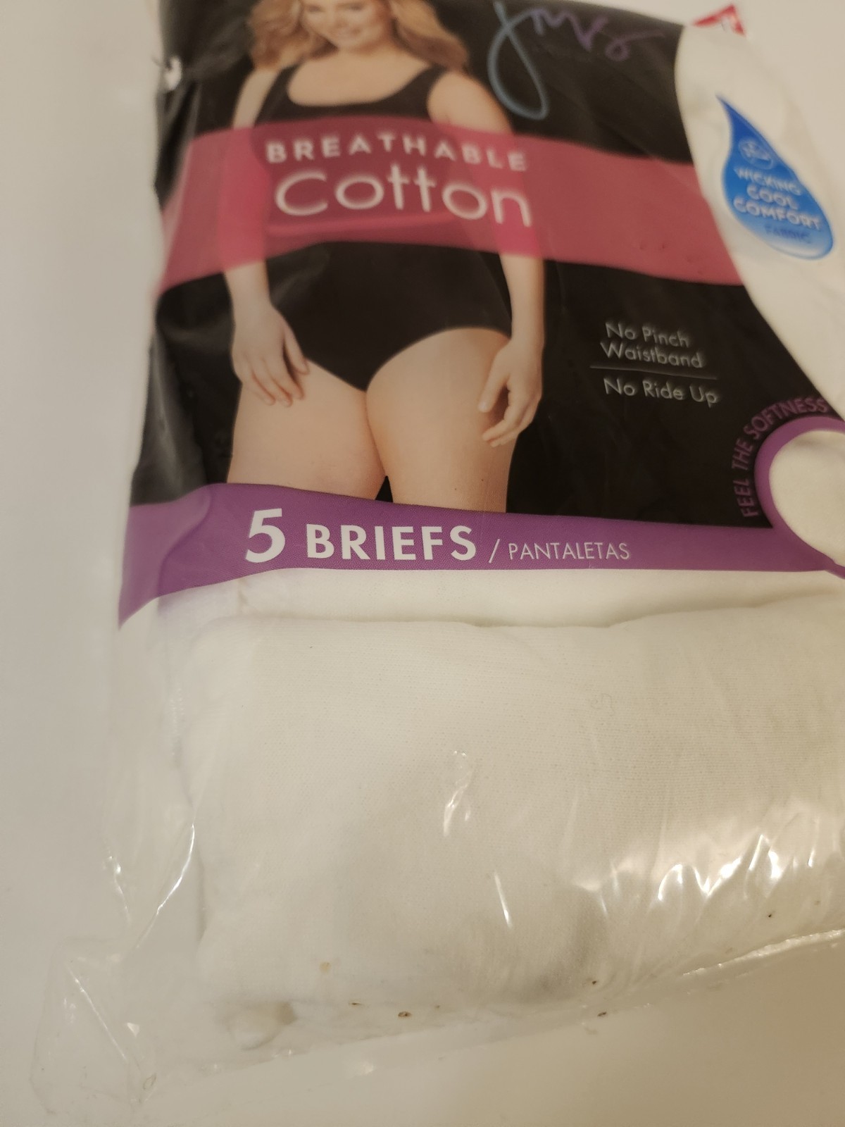 5 pair Ladies Hanes White Just My Size Cotton Panty Briefs size 12
