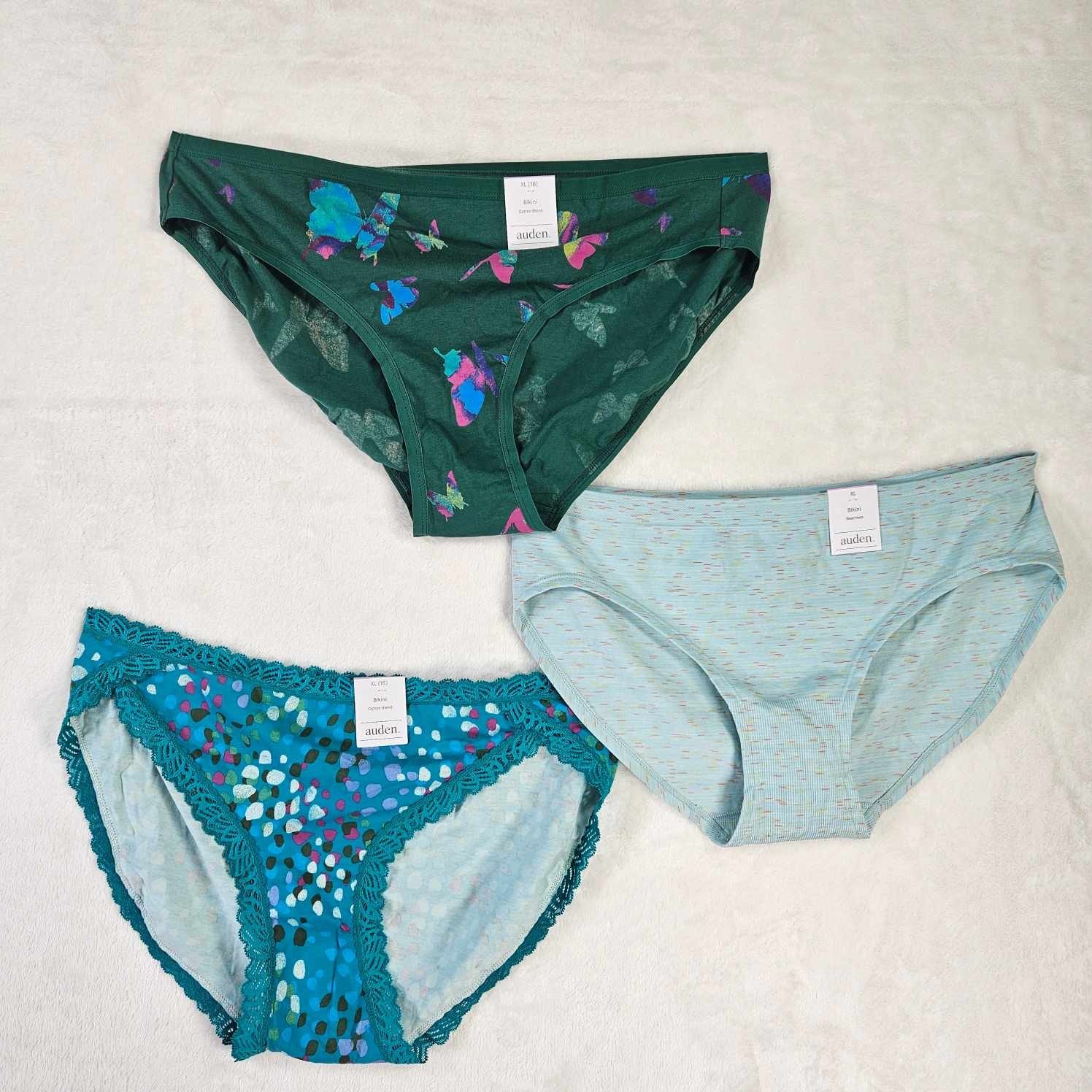 Auden 3pk Assorted Bikini Underwear Womens X-Large Stretch