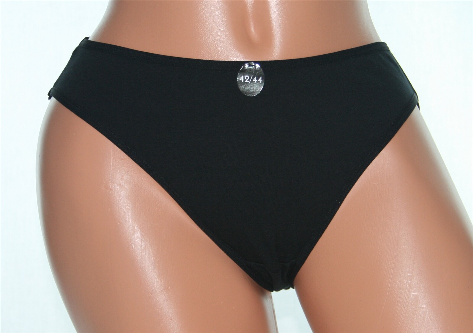 Solid Midnight Black Plus Size Bikini Panty that is Slightly Soft Size 42/44