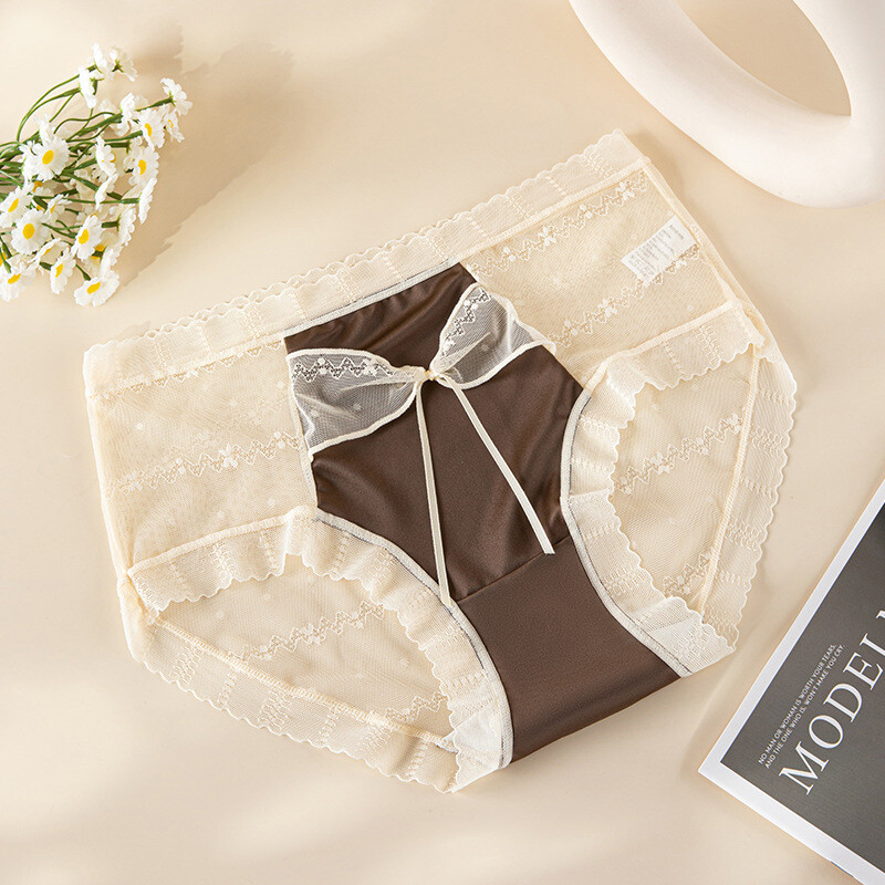 5 Pack Lot Sexy Womens Satin Panties Briefs Sheer Cute Bow Underwear Lingeries