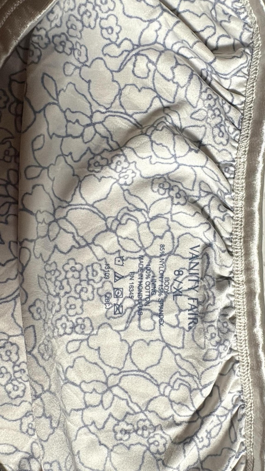Variety Fair White Blue Floral Pattern Brief Panty Size 8/XL