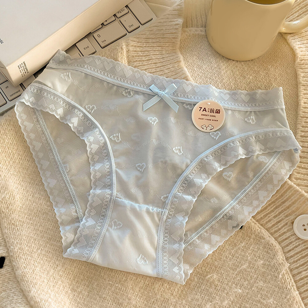 New Female Lace Flower Lingerie Women Thong Ice Silk Panties Traceless Panties