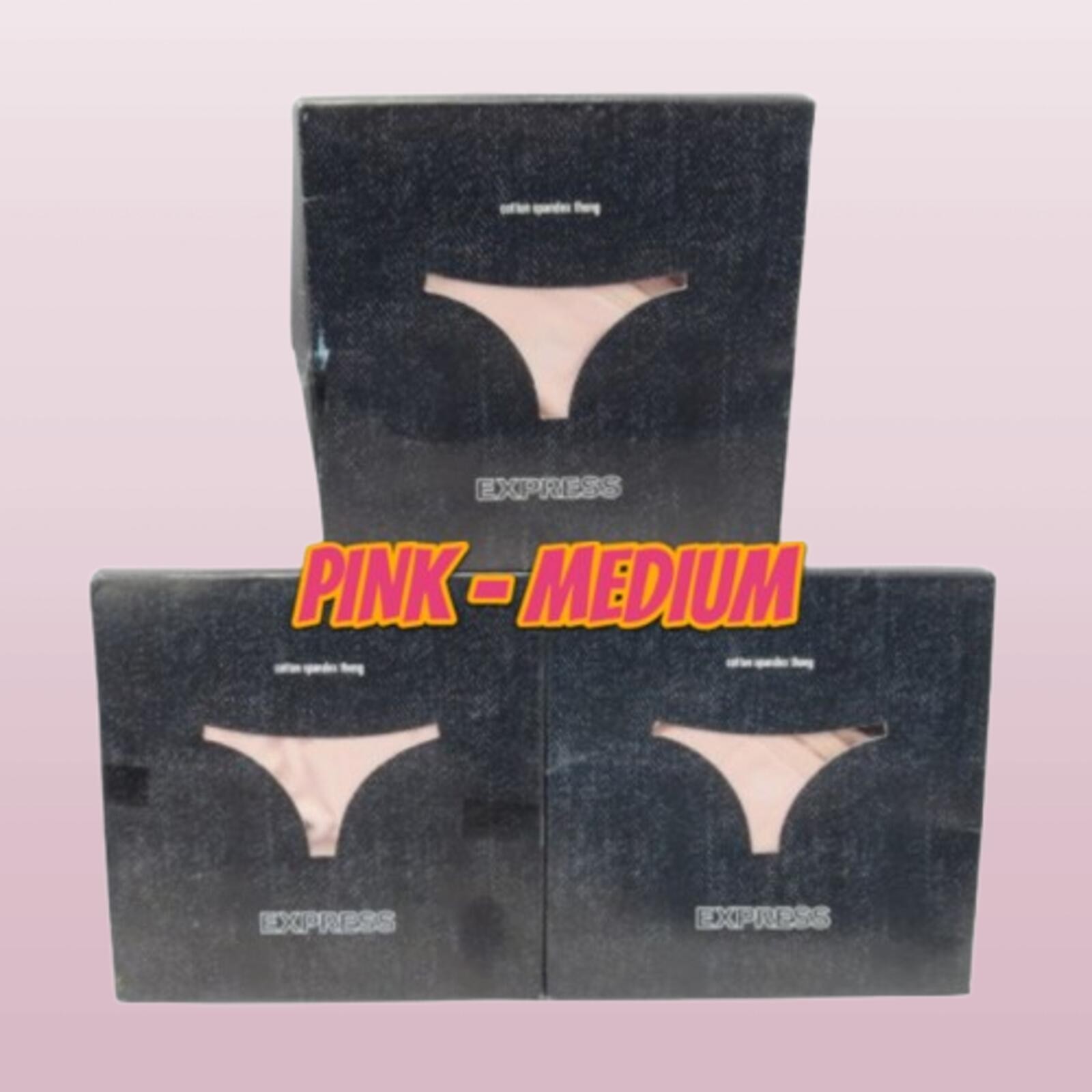 EXPRESS INTIMATES COTTON SPANDEX THONG PANTY PINK SIZE MEDIUM BOXED LOT OF 3
