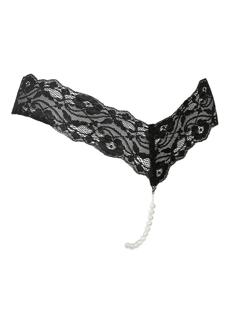 7504💖Naughty-n-nice Panties Thong G-String underwear – beaded crotch – O/S