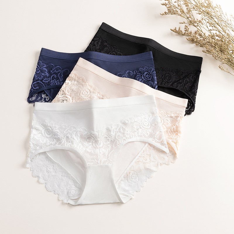 4 Pack Lot Womens Sexy Panties Briefs Lace Underwear Ladies Lingeries Hipster