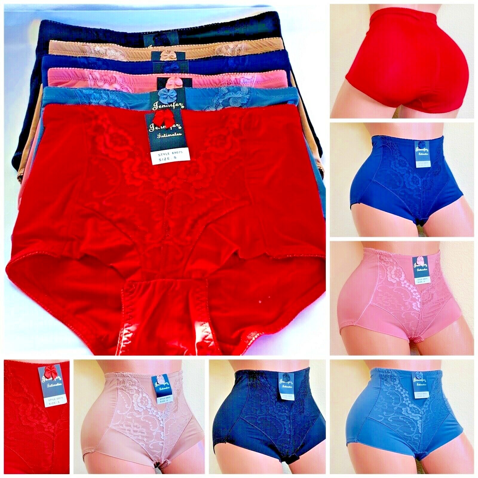 High Waisted Briefs Tummy Control Girdles 3 or 6 Pack Bikini Shaper Panties 75