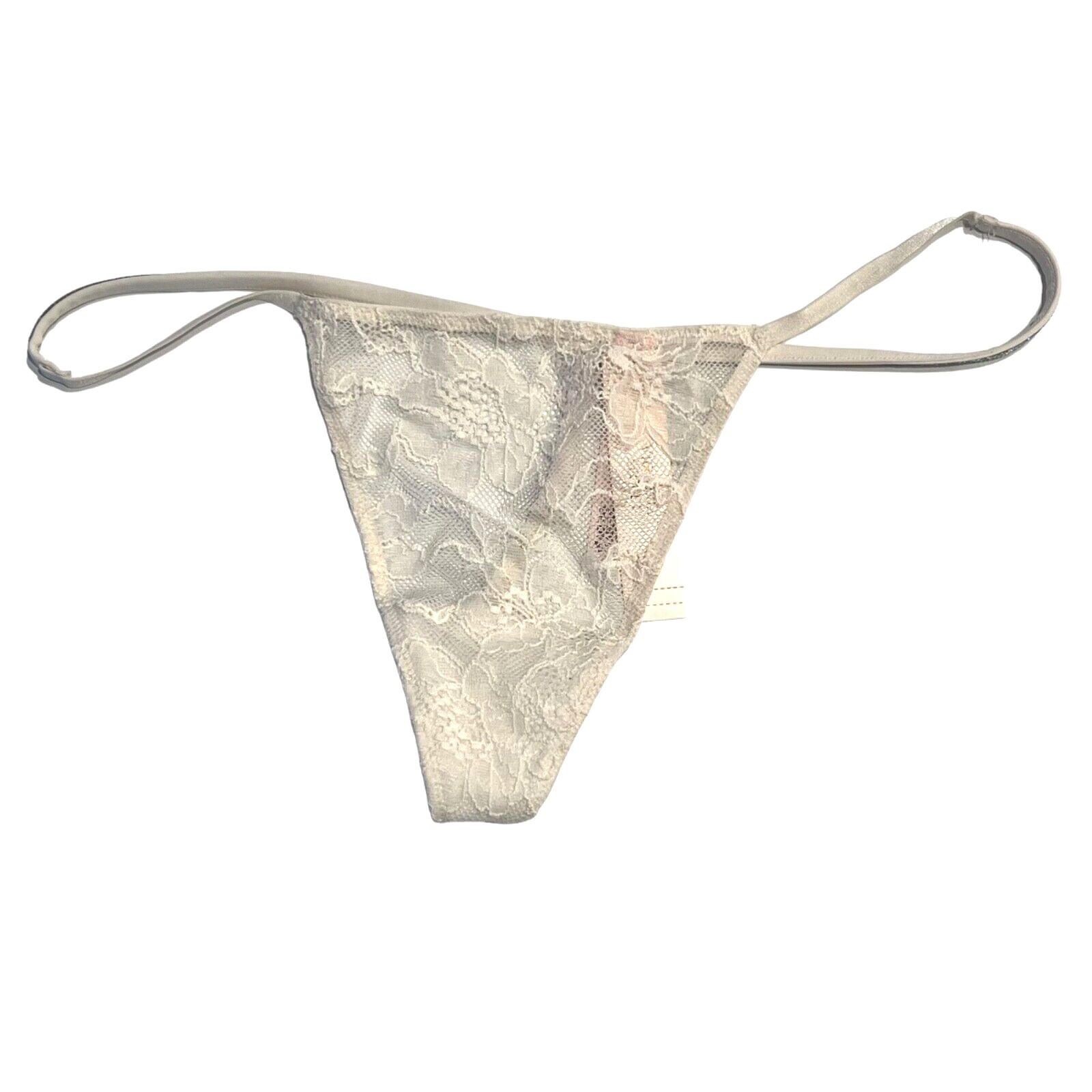 NWT VICTORIA’S SECRET Very Sexy Thong String Sz XS-S-M-XL Ivory Cream Lace Bling