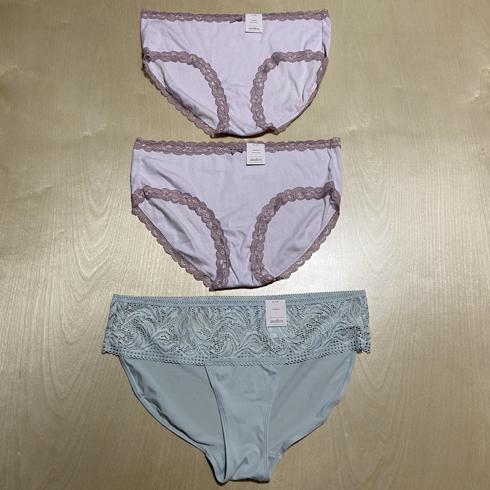 Auden Women’s Size XL Floral Soft Stretchy Cotton Blend Hipster Panties 3 Pack