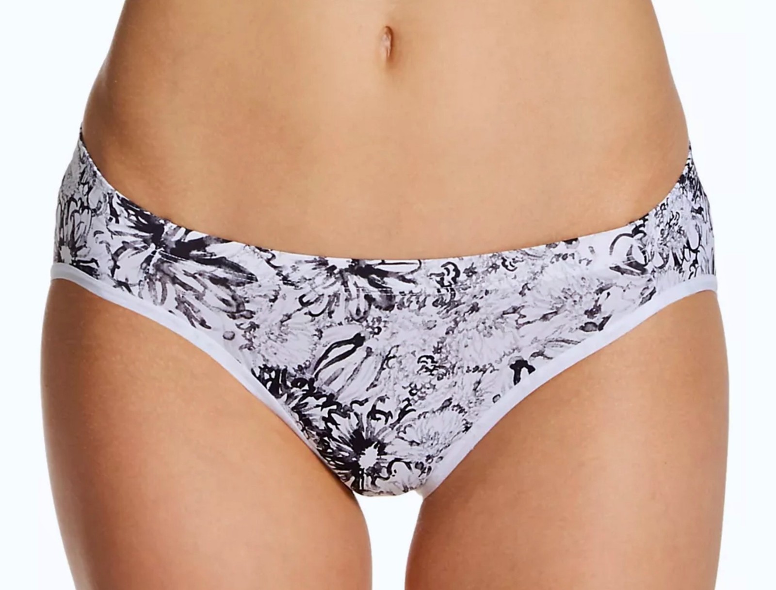 MAIDENFORM Barely There White Black Floral Invisible Bikini Panty Womens Sz L 7