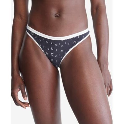 CALVIN KLEIN CK One Cotton Singles Thong Underwear QD3783 Black w/ Logo Size XL