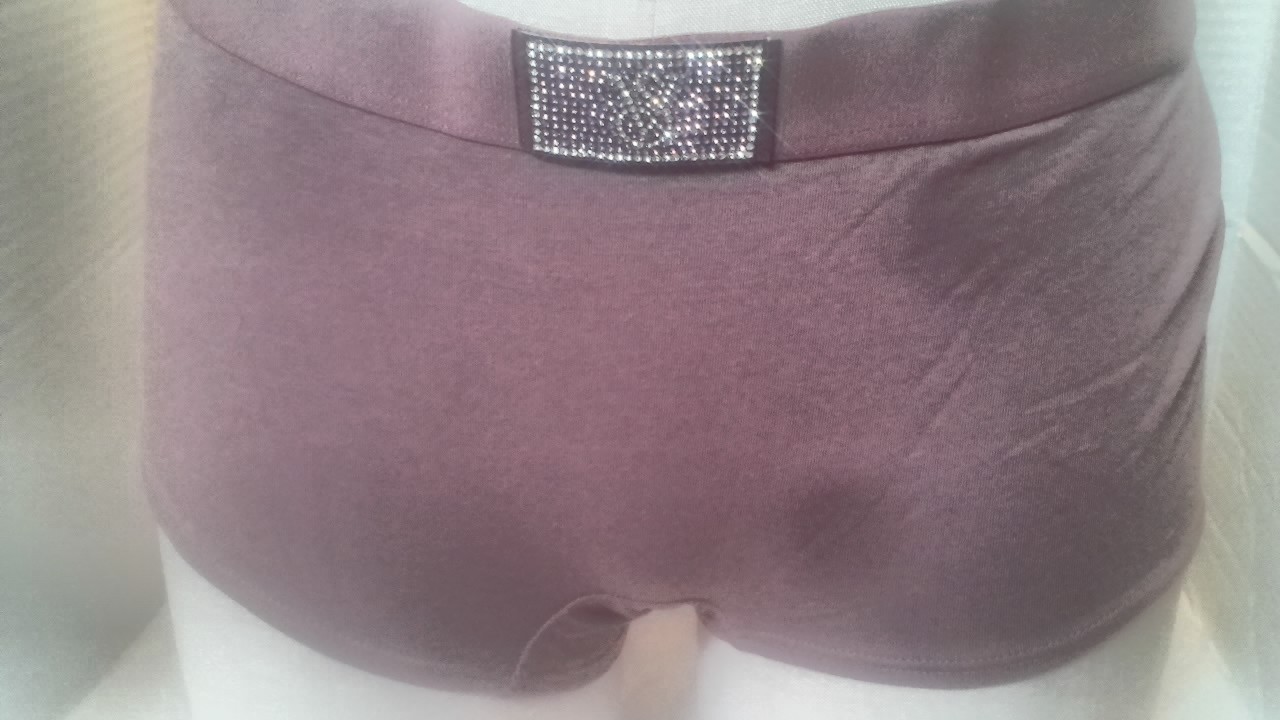 NWT. PINK Shortie. Mauve 2-tone Rhinestone Logo Tagless L