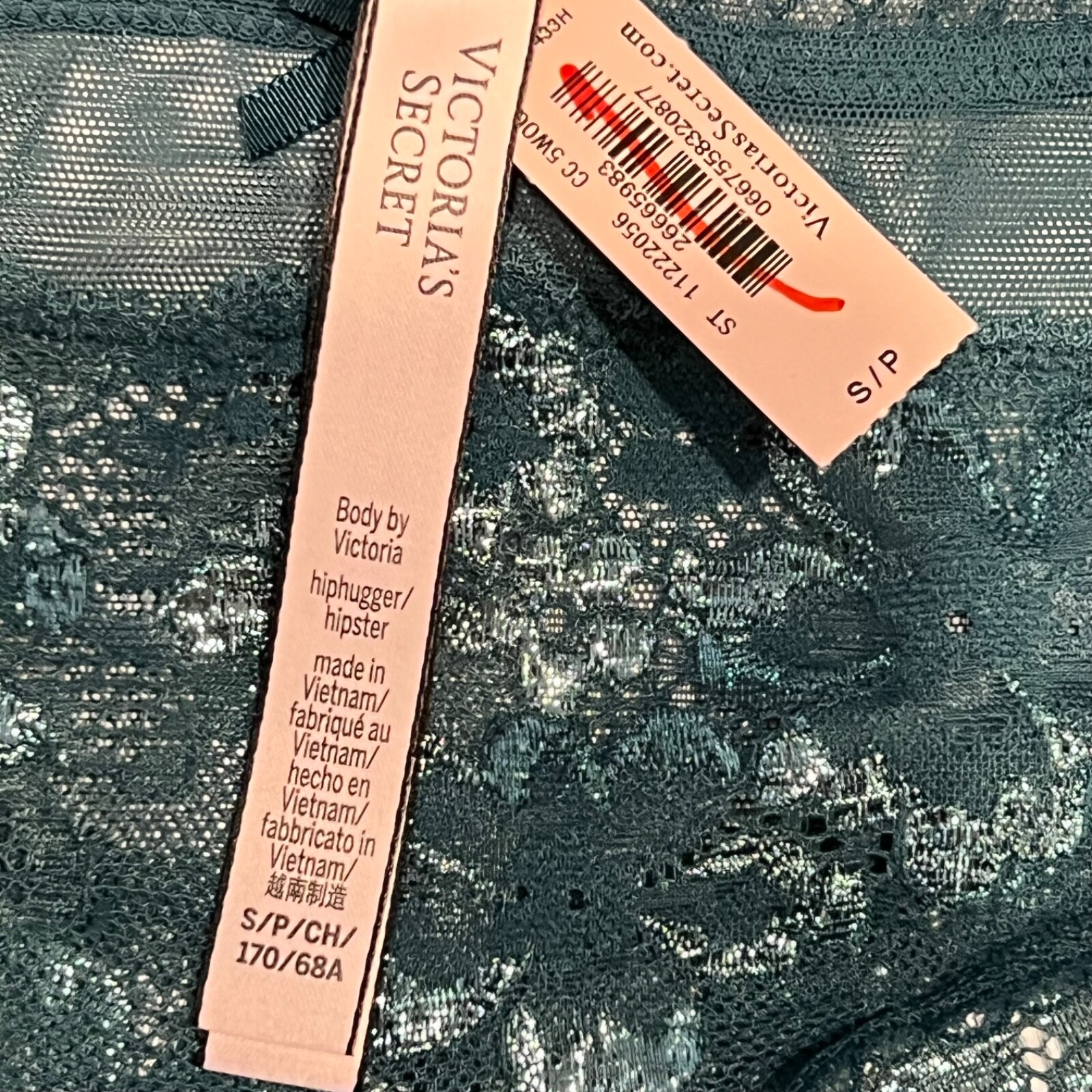 NWT VICTORIA’S SECRET Body By Hiphugger Hipster Sz XS-S-M-L-XL Green Lace Mesh