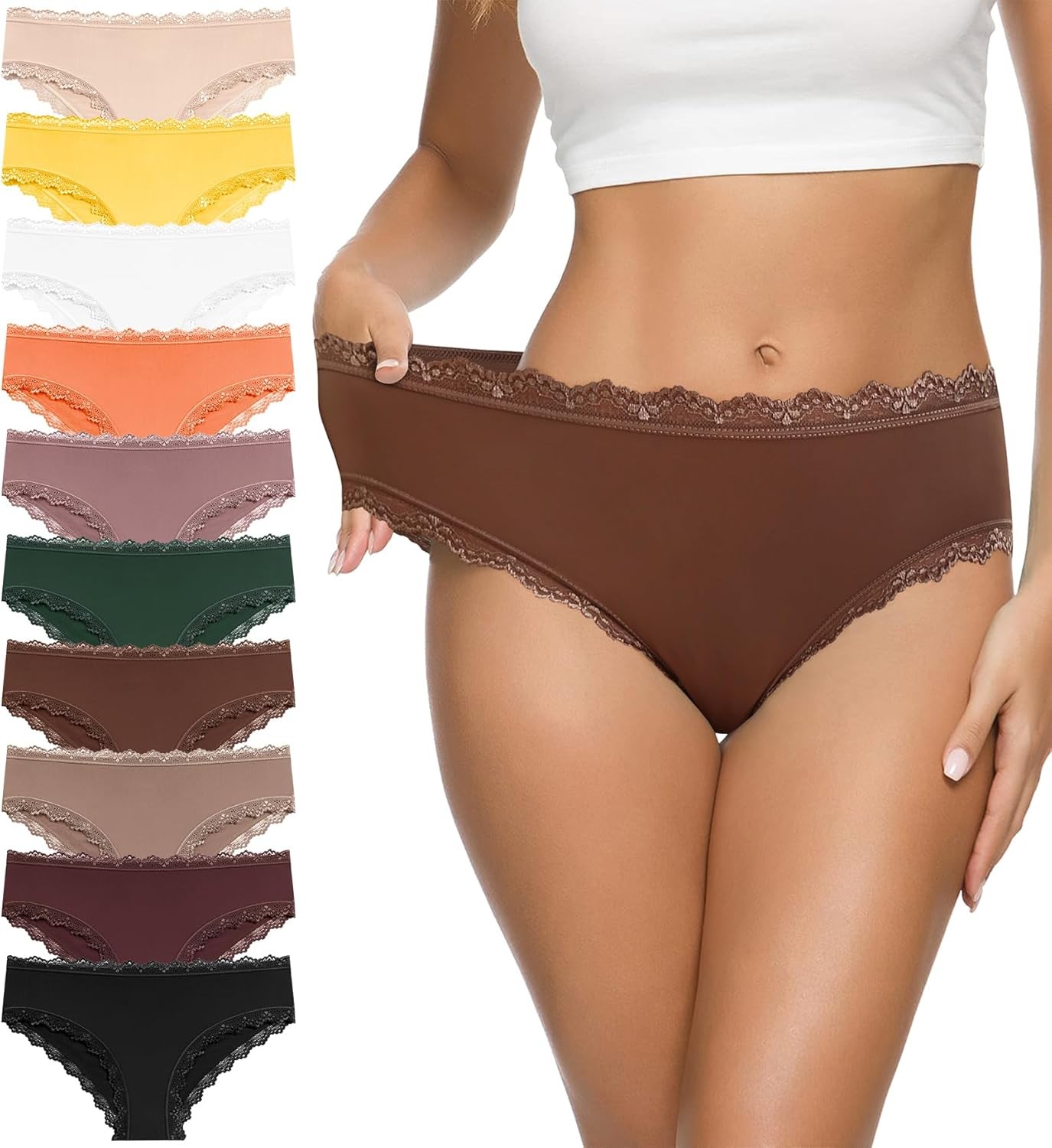 Women’s Cotton Bikini Panties,High-Cut Full Coverage Stretch Cool Underwear