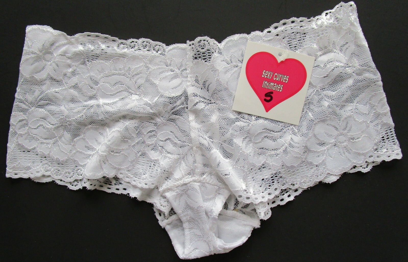 Sexy Curves Intimates Nylon Blend Lace Boyshort Pantie Size Small NWT