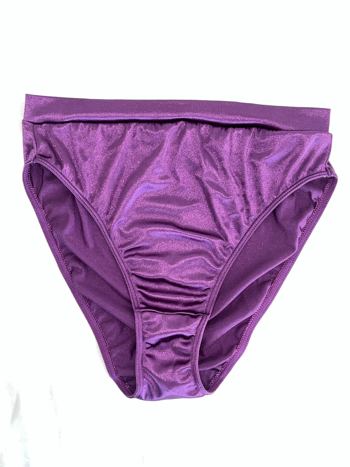 Lexington Ultimate High Leg Satin Panty Size 8/XL Deep Purple NWOT