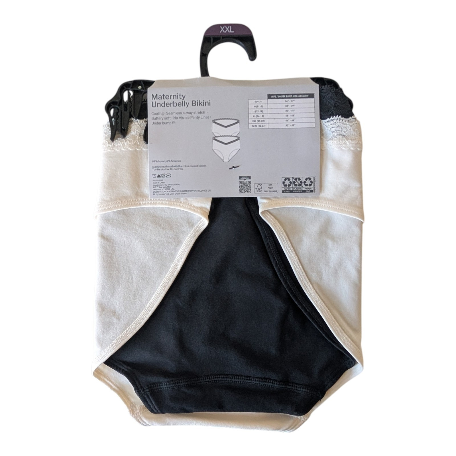 2 Pks Destination Maternity Panty Size XXL Cooling Seamless Under Belly Bikini