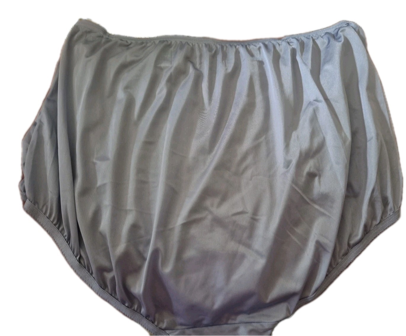Nwt Vanity Fair 3XL/10 Nylon Semi Sheer Silky FullCut Briefs Granny Panties Blue