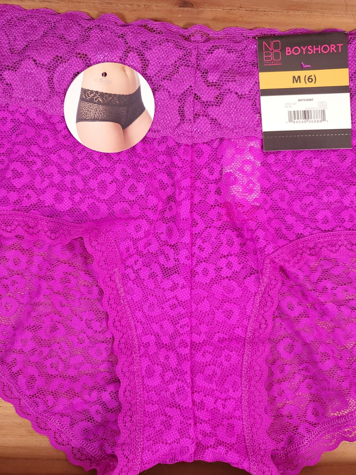 Lace BOYSHORT M & L Sexy Panties Underwear PURPLE FUCHSIA No Boundaries