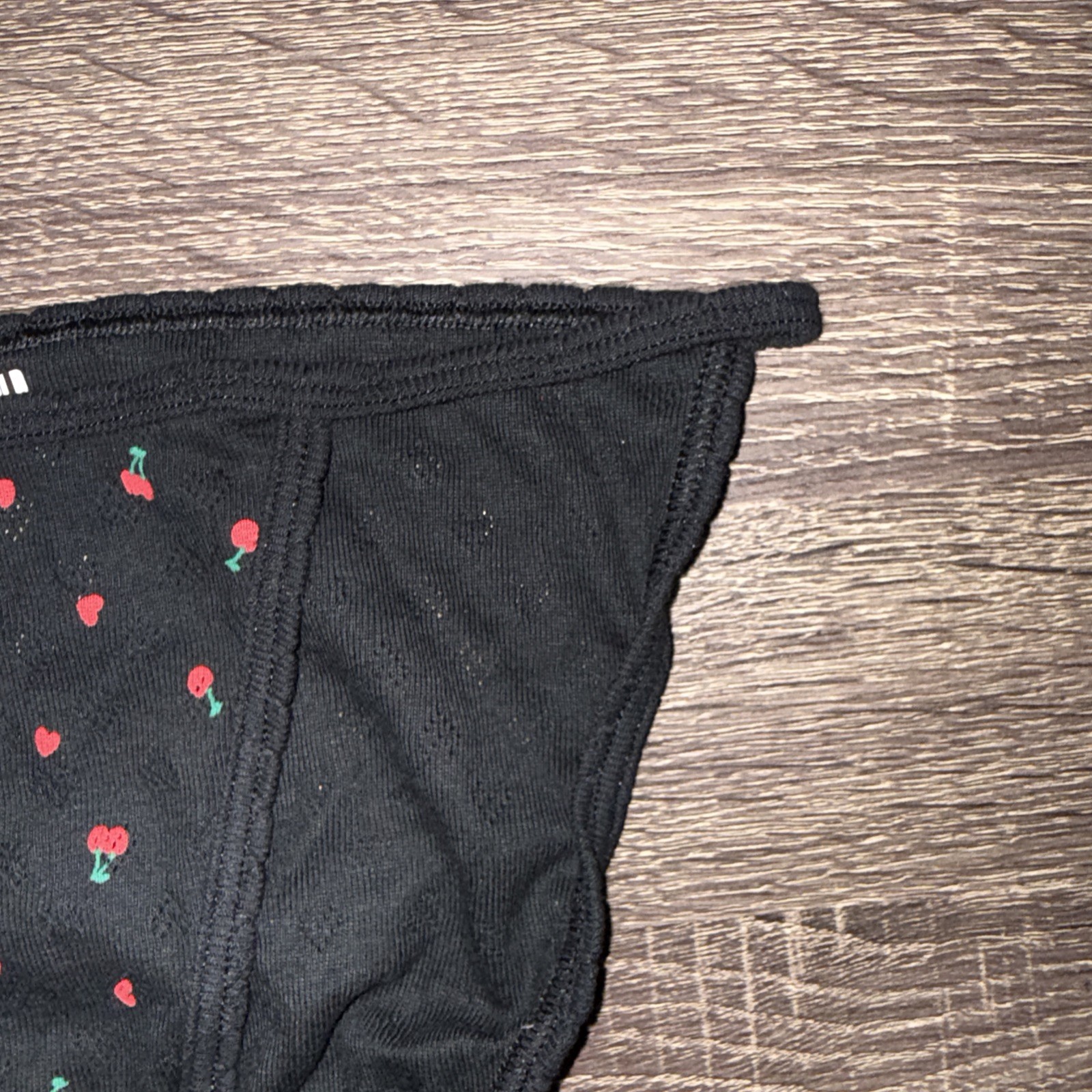 Pink By Victoria’s Secret, Small, Black Cherries, Cotton String, Bikini Panties