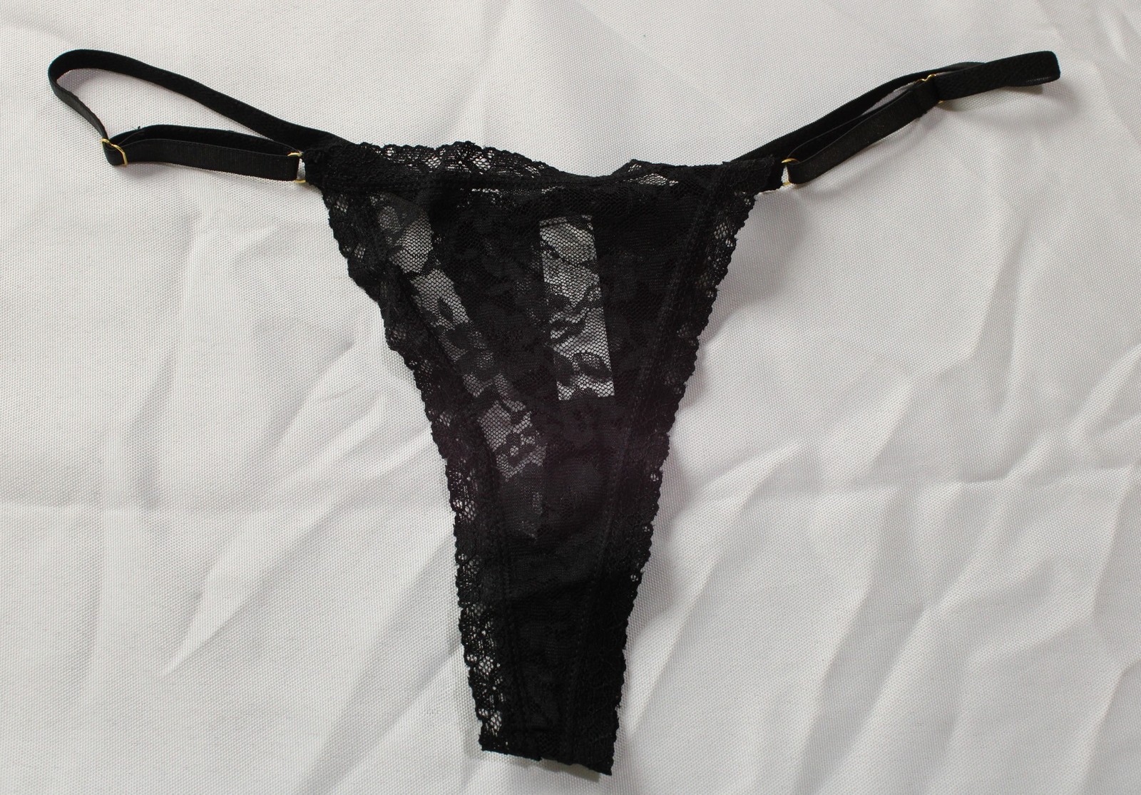 Fascinating Nights Women’s Noir Lace Adjustable Thong AC2 Black One Size