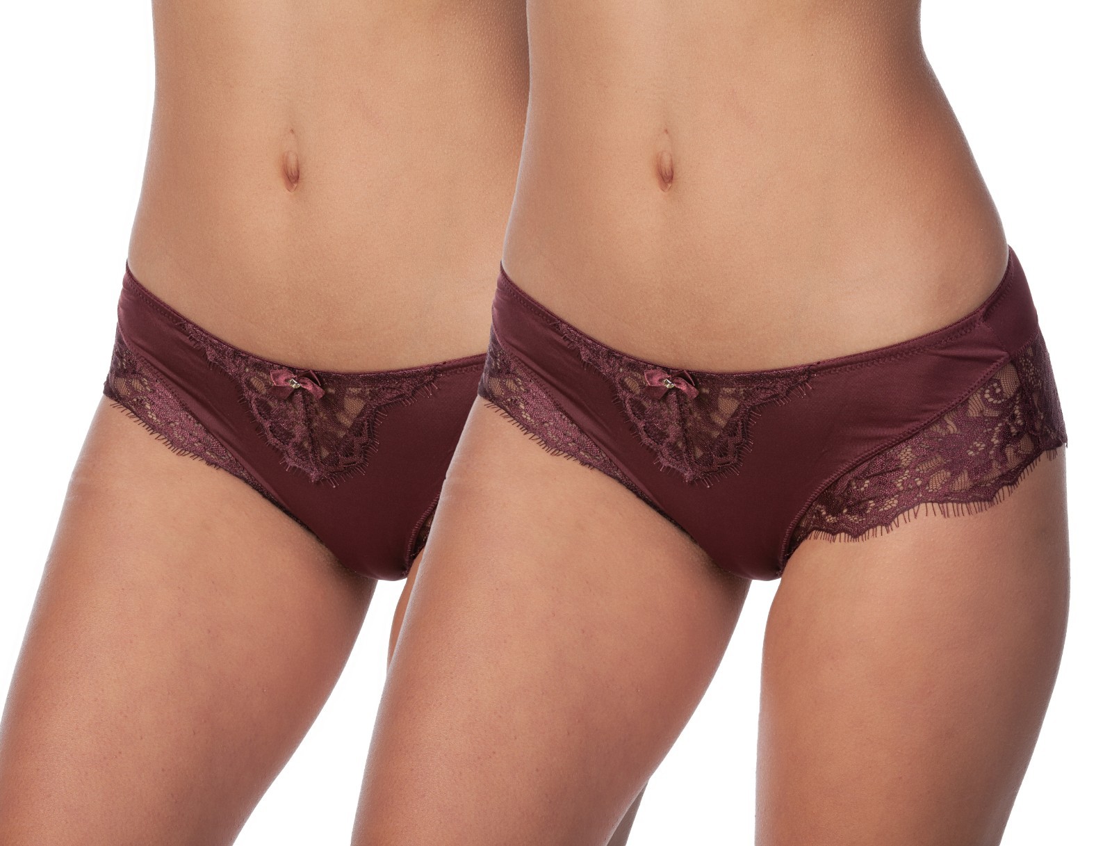 Alegro Floral Jewel Lace detail Hipster Short Panty Underwear 9001B 2 PACK
