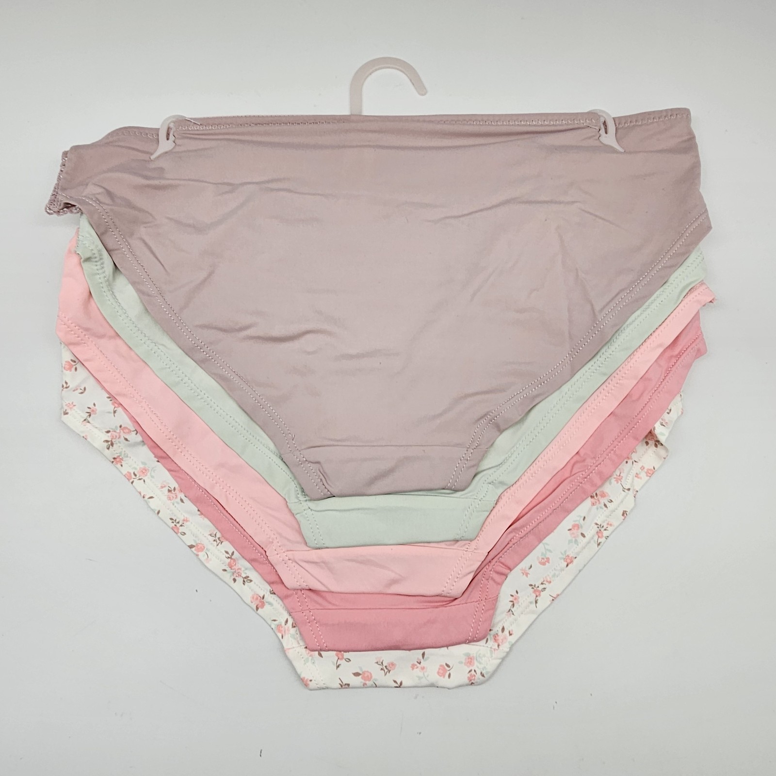 LAURA ASHLEY 5 Pack Women’s M L Microfiber Lace Panties Beige Green Pink Cream