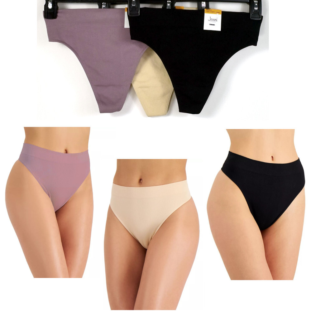 Jenni Ribbed Seamless Hi-Cut Thong Choose Size & Color New Panty