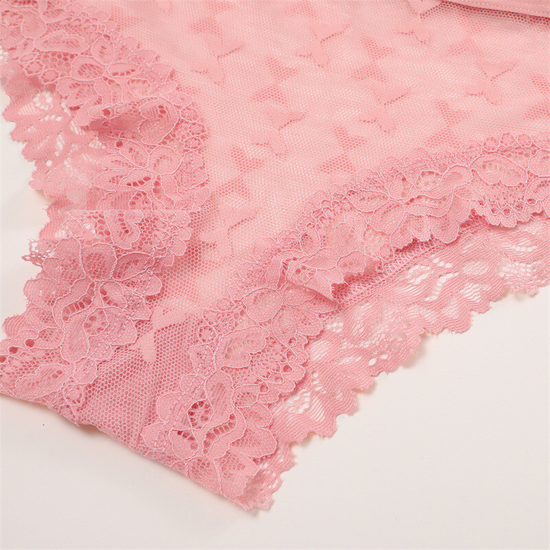 4 Pack Lot Sexy Womens Sheer Panties Briefs Lace Trim Ladies Underwear Lingeries