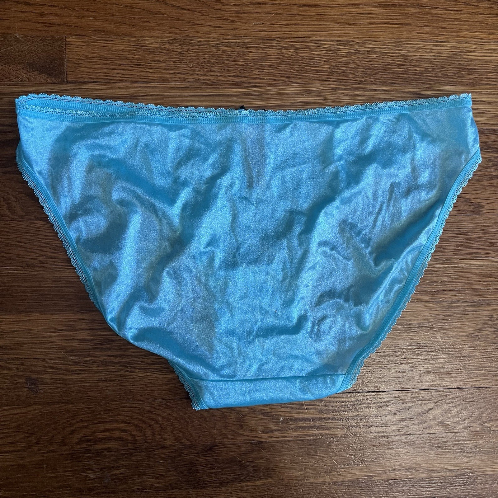 Smart Sexy panties NWOT 9 satin Teal Lace trim Bikini Brief low rise