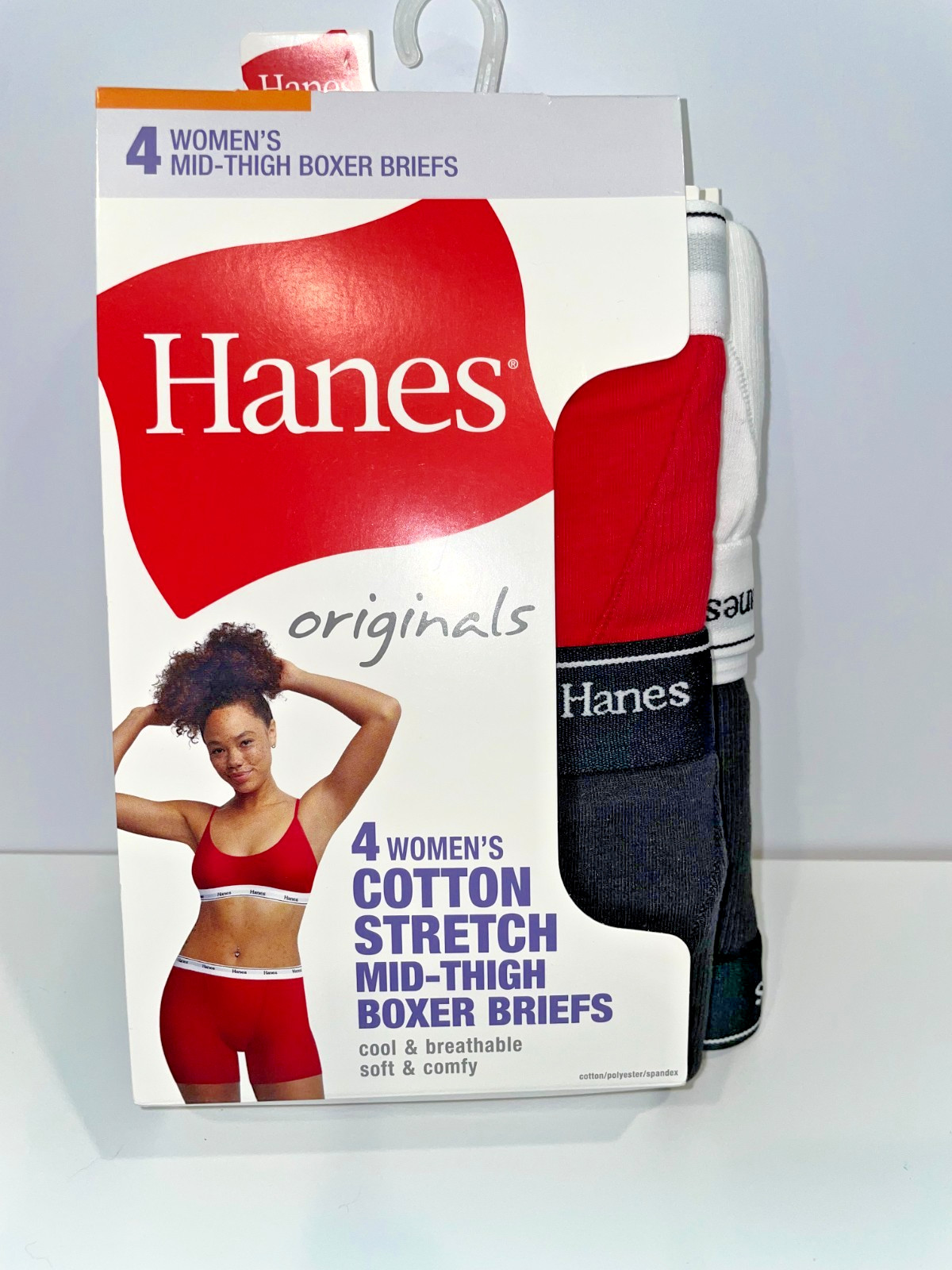 HANES WOMEN S MID THIGH BOXER BRIEFS 5/SMALL 4 COLORS BRAND NEW