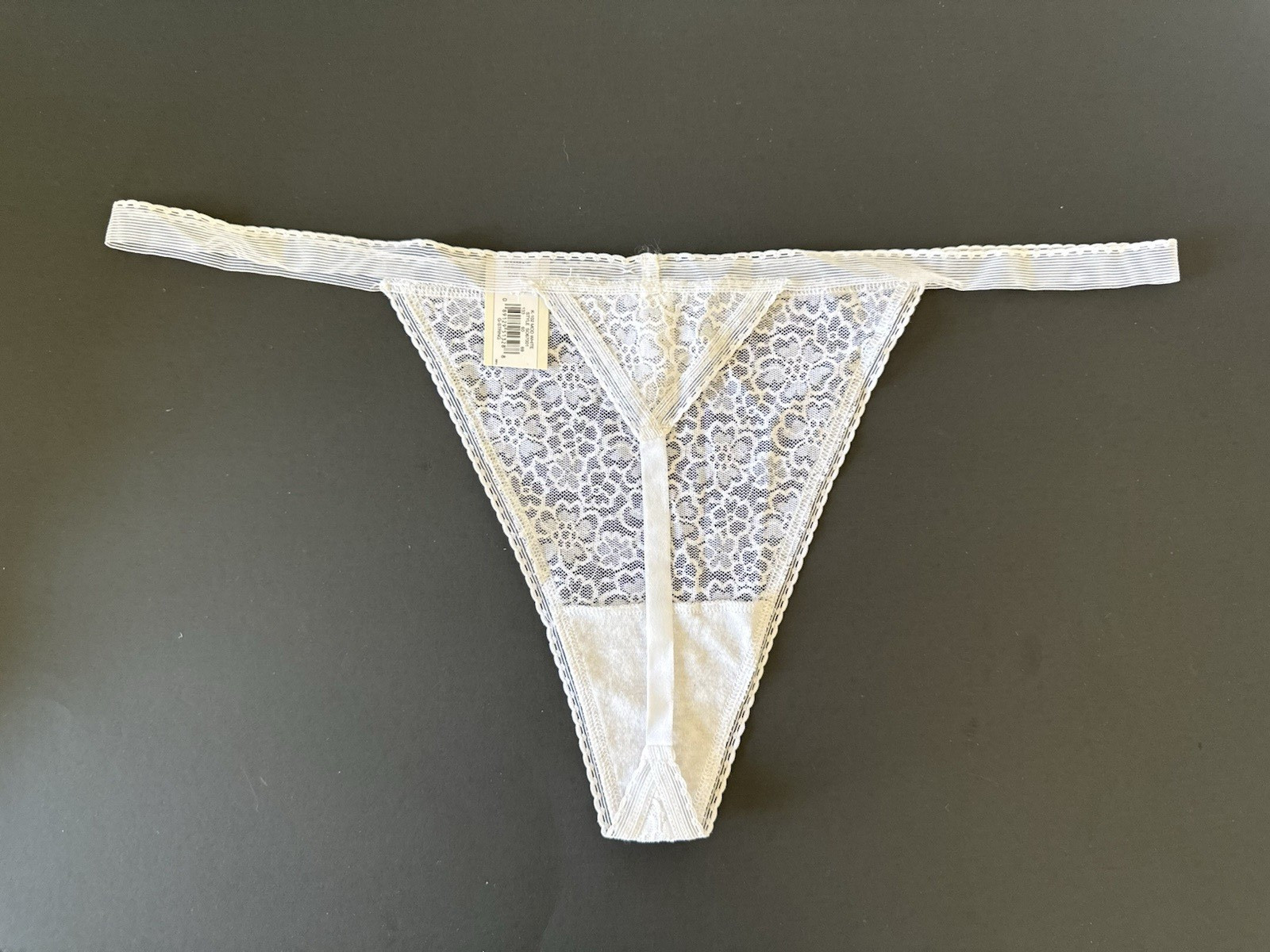 White V String Floral Lace Thong Panties Size XL NWT