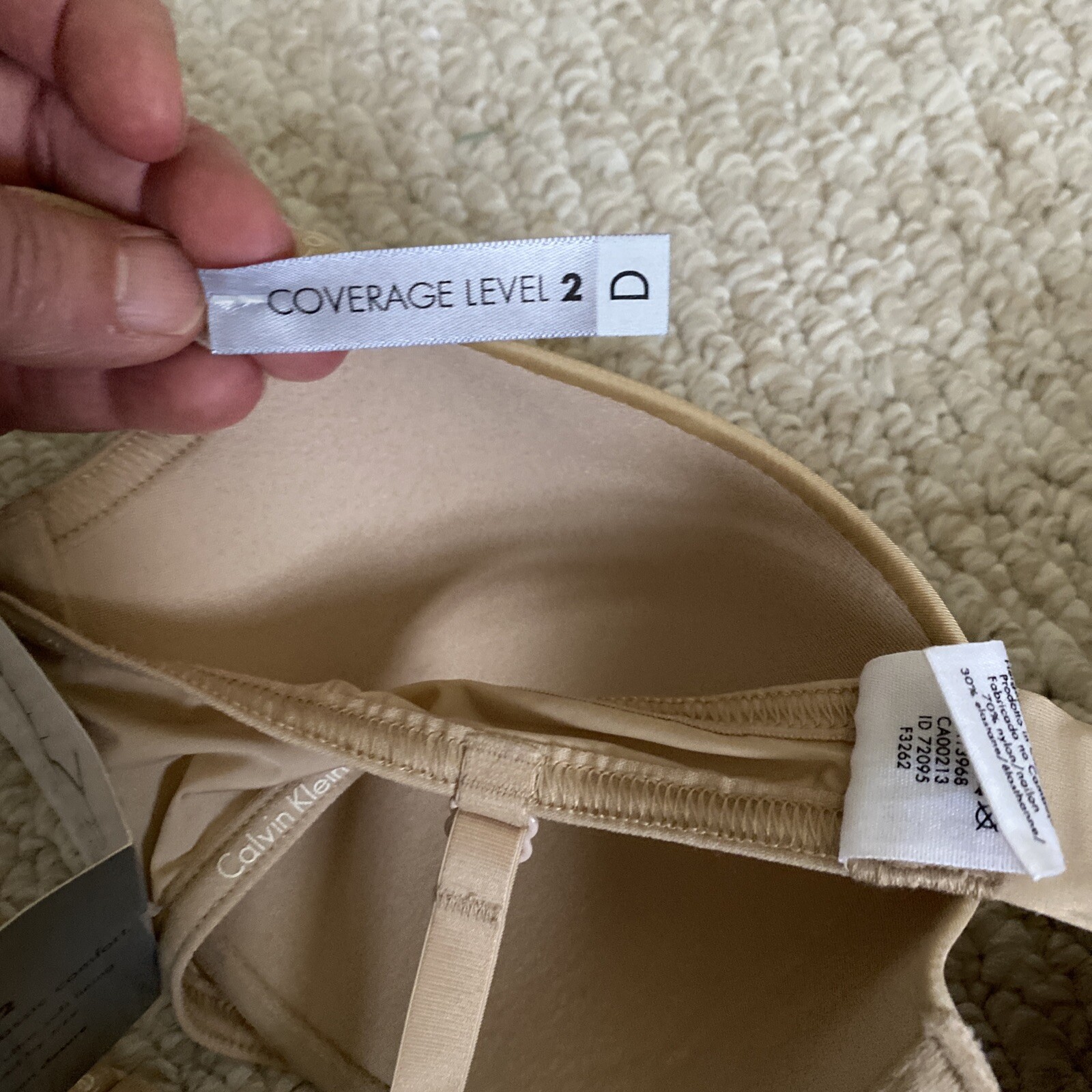 NWT Calvin Klein Womens DEMI UNDERWIRE SAND DUNE BEIGE Sz 32D – $38