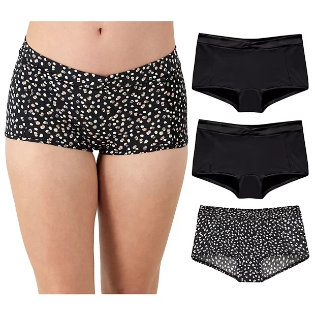 MAIDENFORM Everyday Luxe Boyshort Panties 3 Pack Womens Large Multicolor NWT