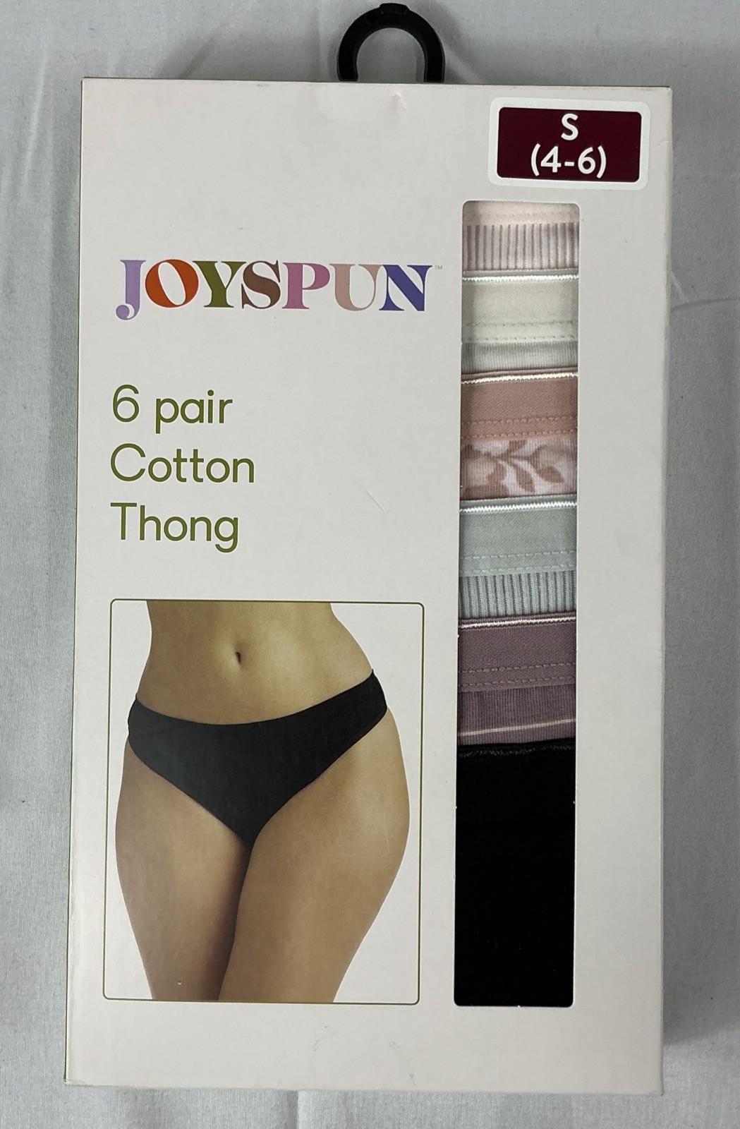 6 Pair JOYSPUN Women’s S (4-6) Cotton Thongs Panties Underwear Tag-Free, New