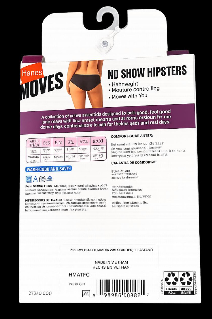 Hanes Moves Women’s No Show Thong Underwear 3-Pack Black & Pink Size S, XL, 2XL