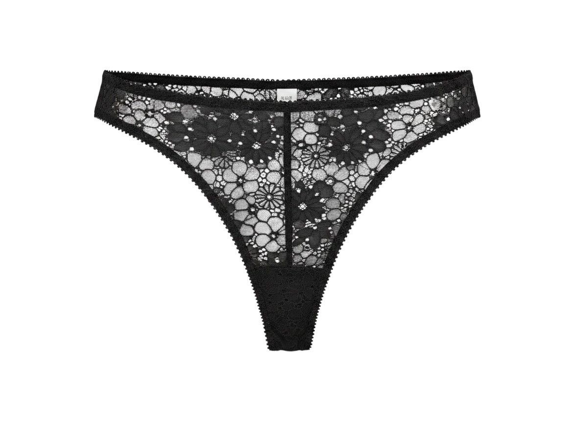 Eres Orchidee Ednn Black Lace Thong Size FR:40 US:8 New With Tags!