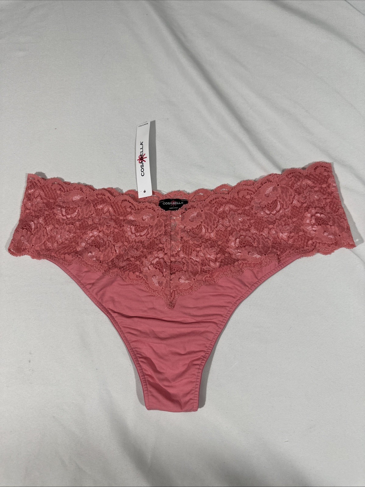 NWT Cosabella [ PLUS 18/20 2X ] Never Say Never Lovely Thong Dusty Rose T2181