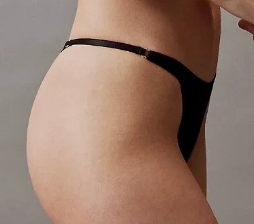 CALVIN KLEIN Sculpt Minimalist Black String Thong Panty Womens XS 4 XL 8 QD7323
