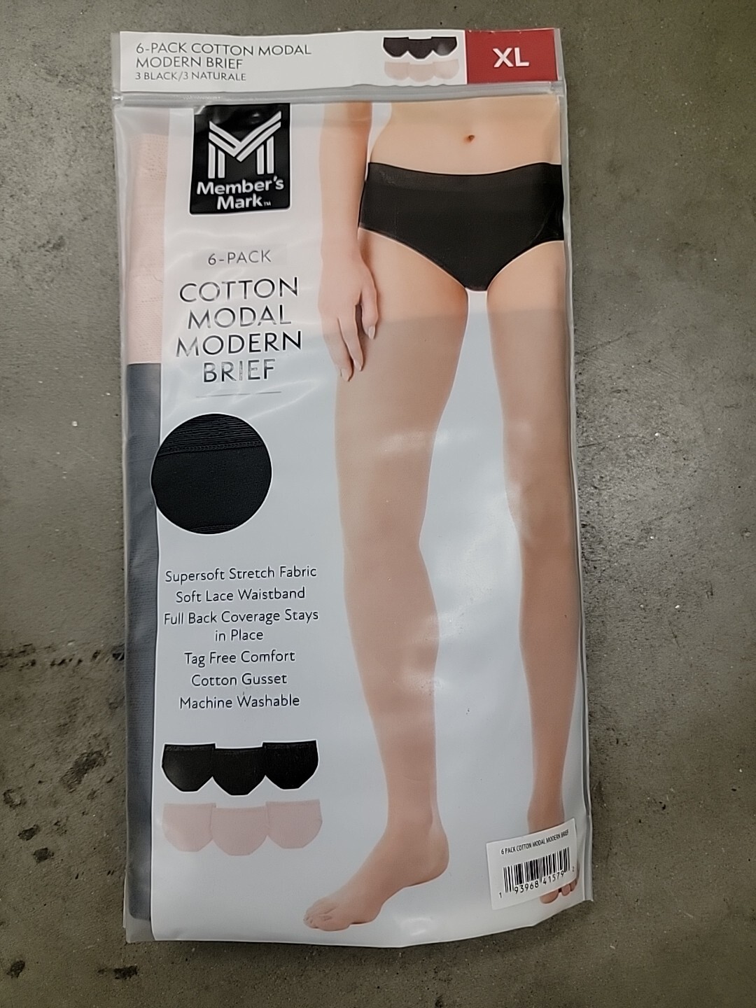 Member’s Mark Women’s 6-Pack Cotton Luxe Modern Brief XL