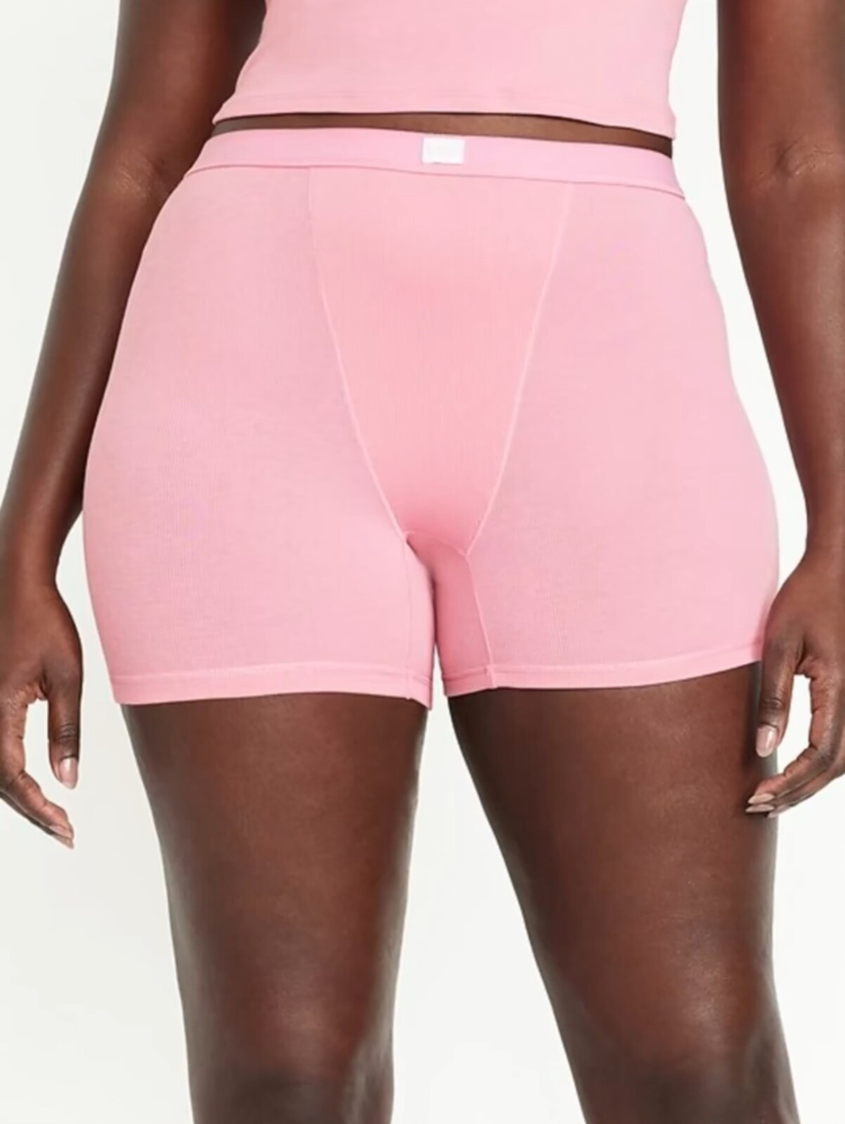 Old Navy Women’s High-Waisted Ribbed Boyshort Briefs 3-inch inseam Pink Size XL