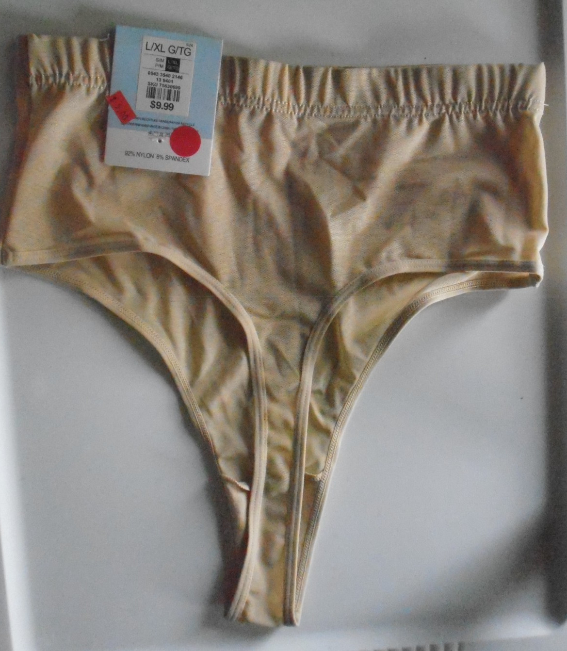 LA Express Women’s L/XL High Waist Mesh Shapewear Thong NWT Nylon/Spandex China