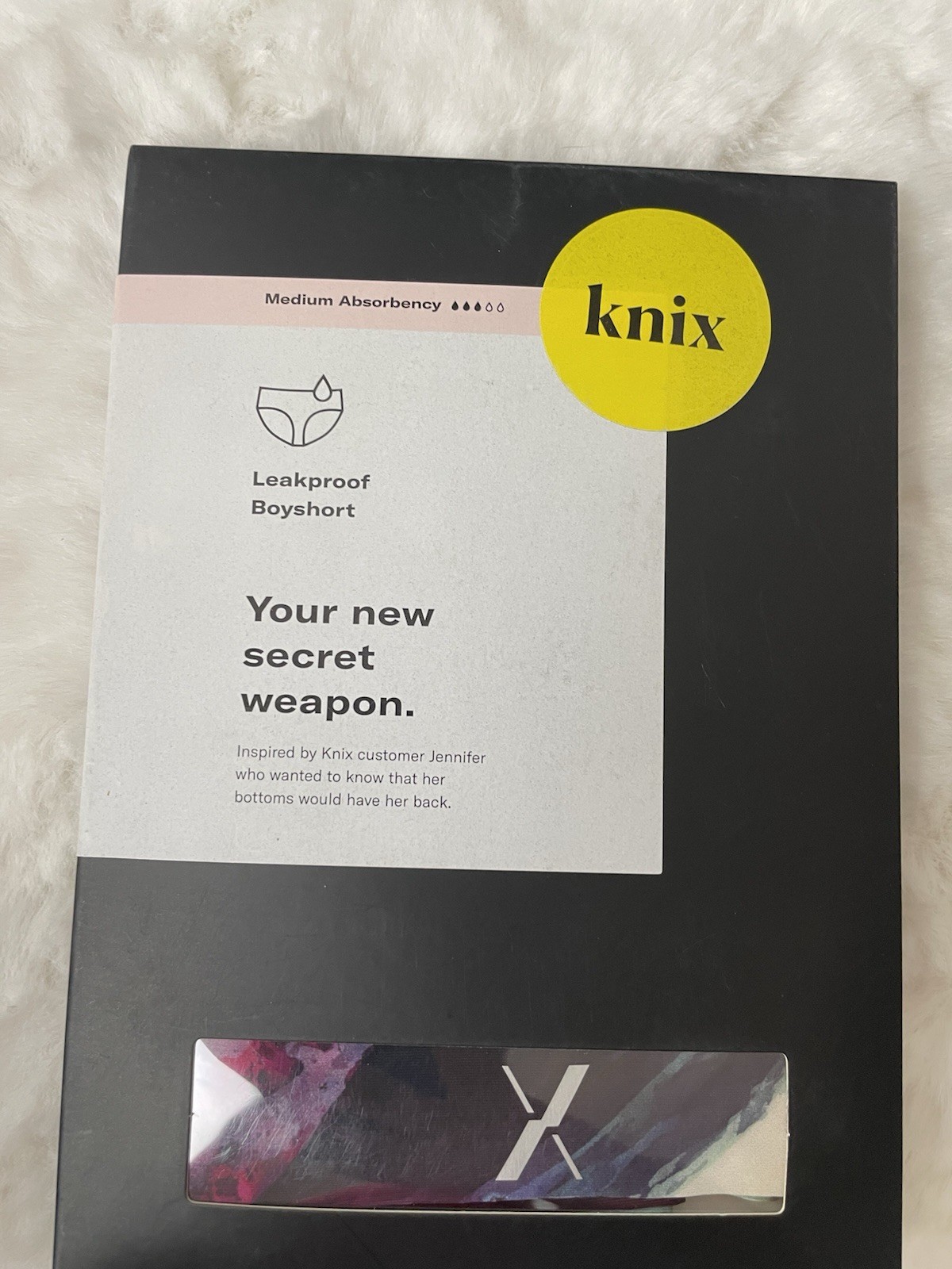 Knix Leakproof Boyshort Panties M Medium Absorbency Abstract Multicolor