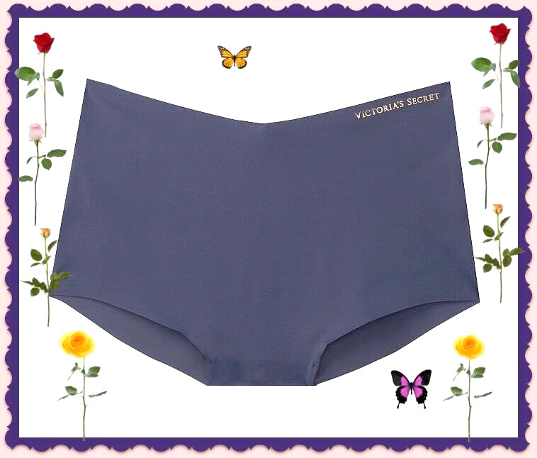 XL Crown Blue NO SHOW Edges Victorias Secret High Waist Midi Brief Pantie RARE