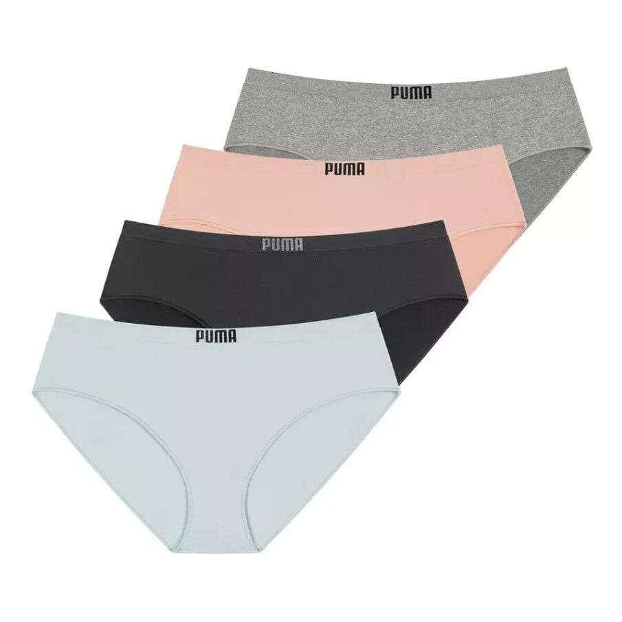 PUMA Med Underwear 4-Pack Seamless Bikini Underpants Medium Coverage Panties