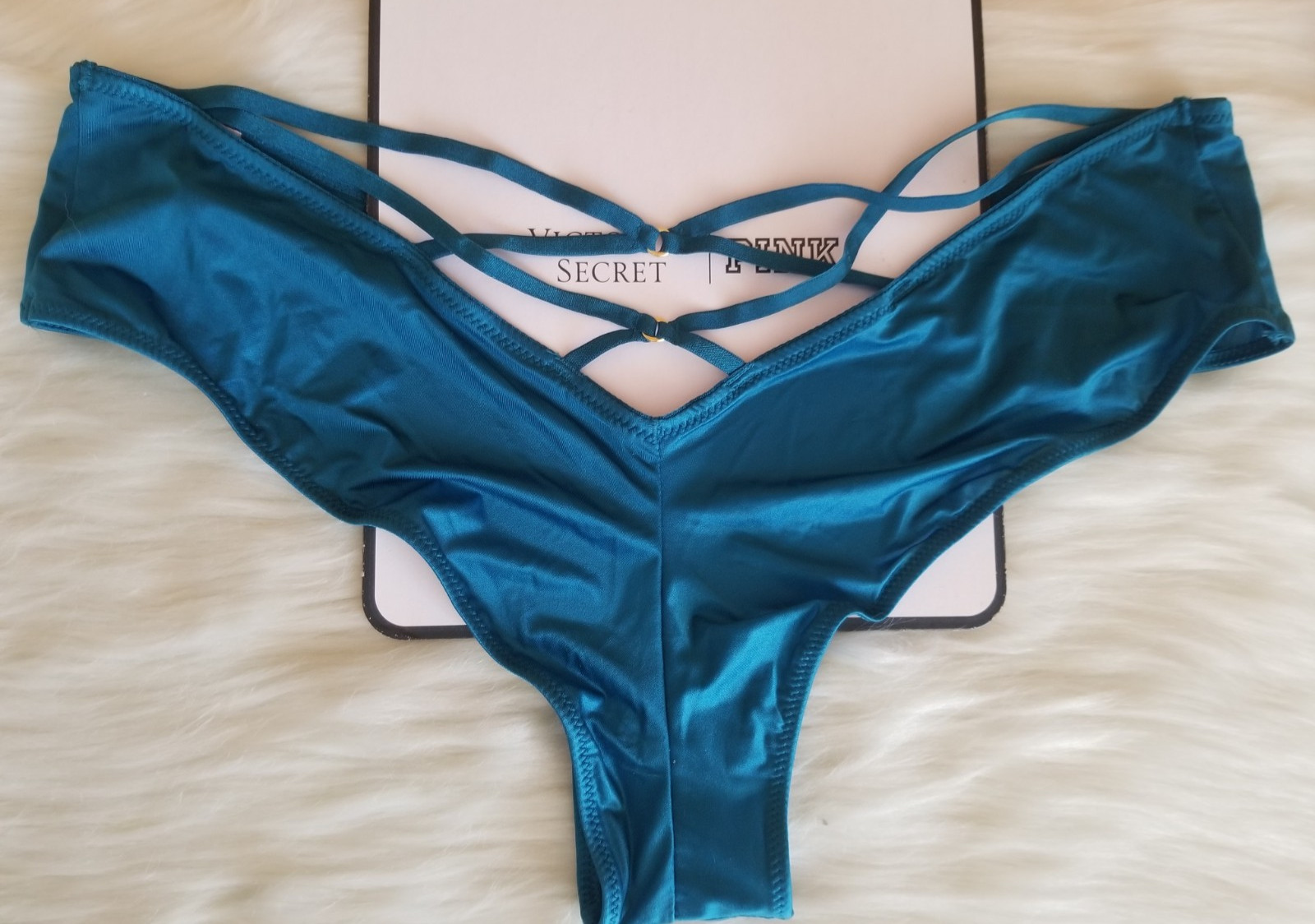 VICTORIA’S SECRET VERY SEXY STRAPPY BACK HIGH LEG CHEEKY PANTY JADE MEDIUM NWT