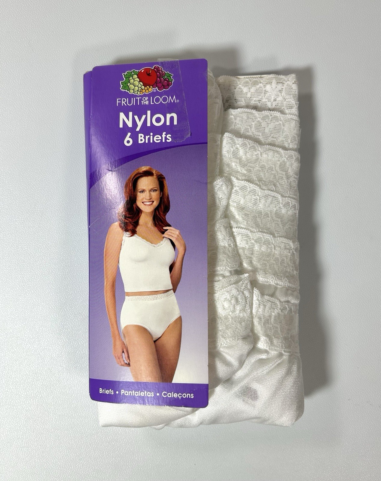 Fruit of the Loom Size 7/Large Women’s White Lace Brief Underwear, 6-Pack